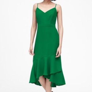 NWOT Banana Republic A-line dress with spaghetti strap in emerald green